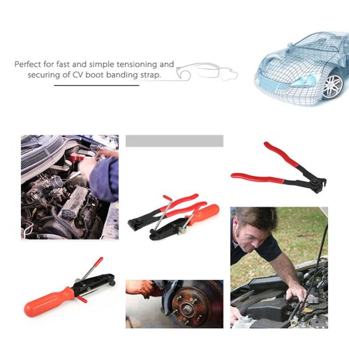 2PC Auto CV Joint Boot Clamp Pliers Set Ear Type Banding Crimper Cutter Tool - Picture 4 of 11