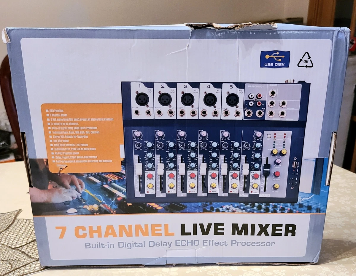 Brand New Weymic WMF7 7 Channel Live Mixer w/ Builtin Digital Echo