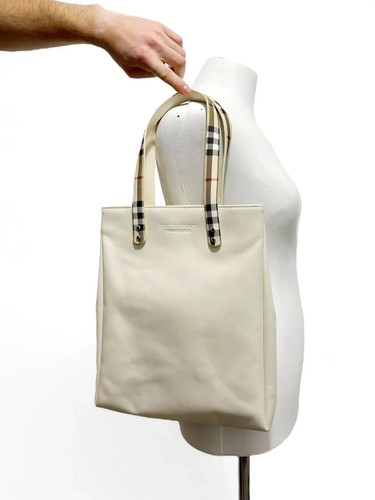 Women's Vintage Burberry Handle Shoulder Tote Nylon Bag - Picture 8 of 10
