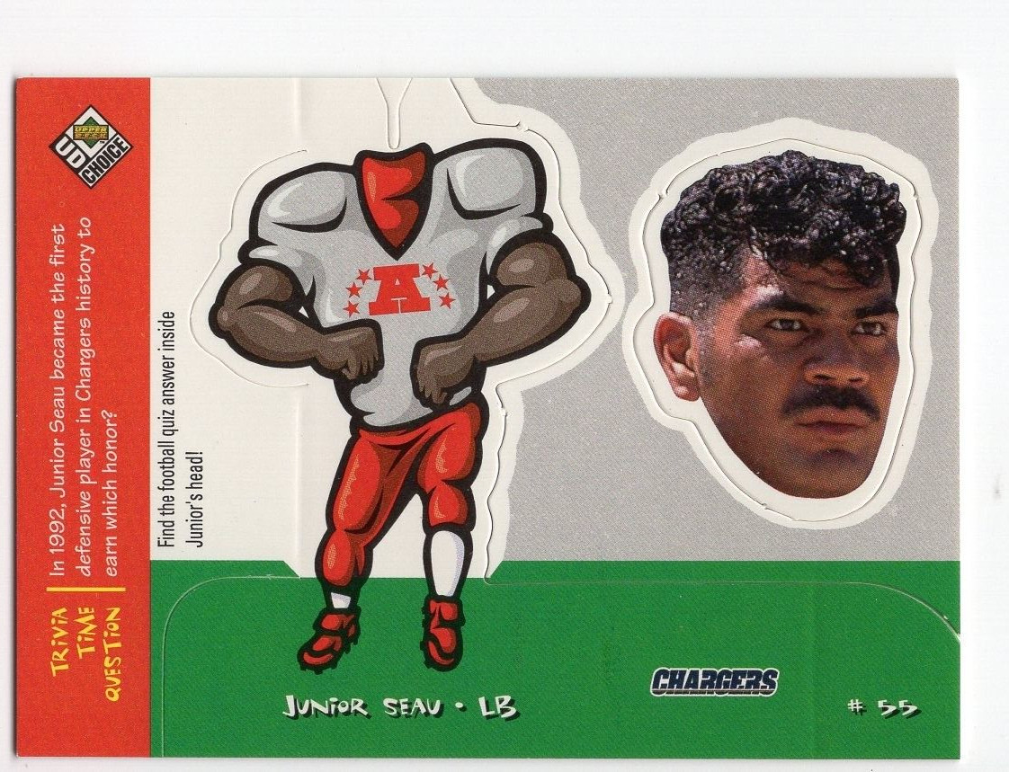 JUNIOR SEAU 1998 Upper Deck UD Choice Mini Bobbing Head #M24 Chargers Football