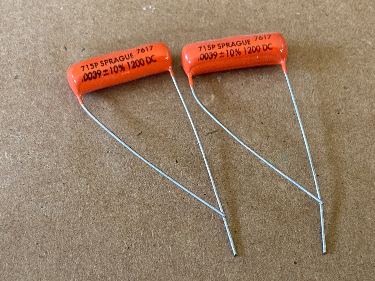 2 NOS Sprague Orange Drop .0039 uf 1200v Capacitors 715P