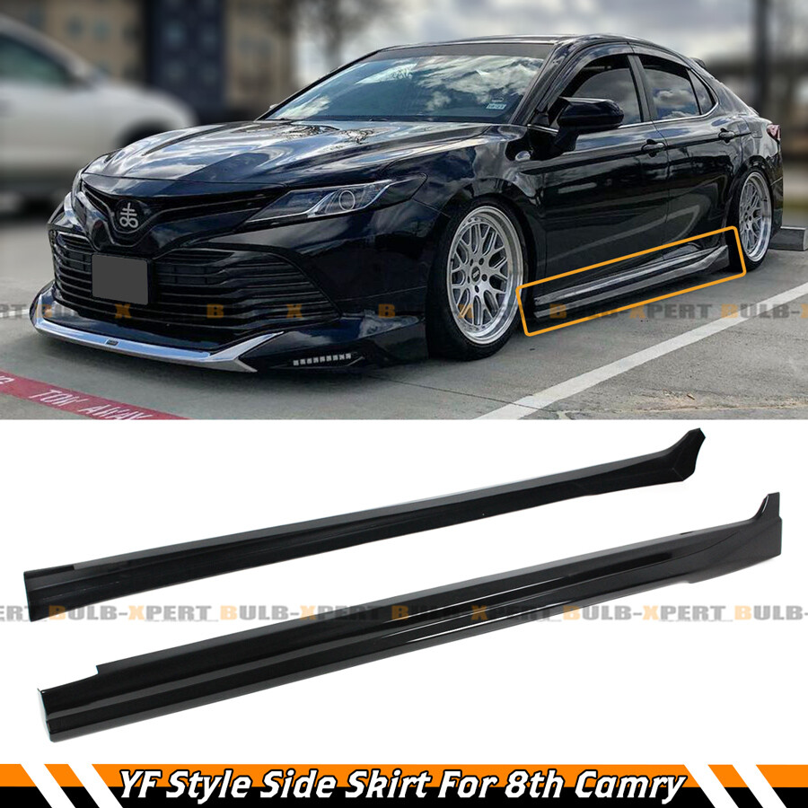 For 2018-2024 Toyota Camry Yofer Painted Gloss Black Side Skirt