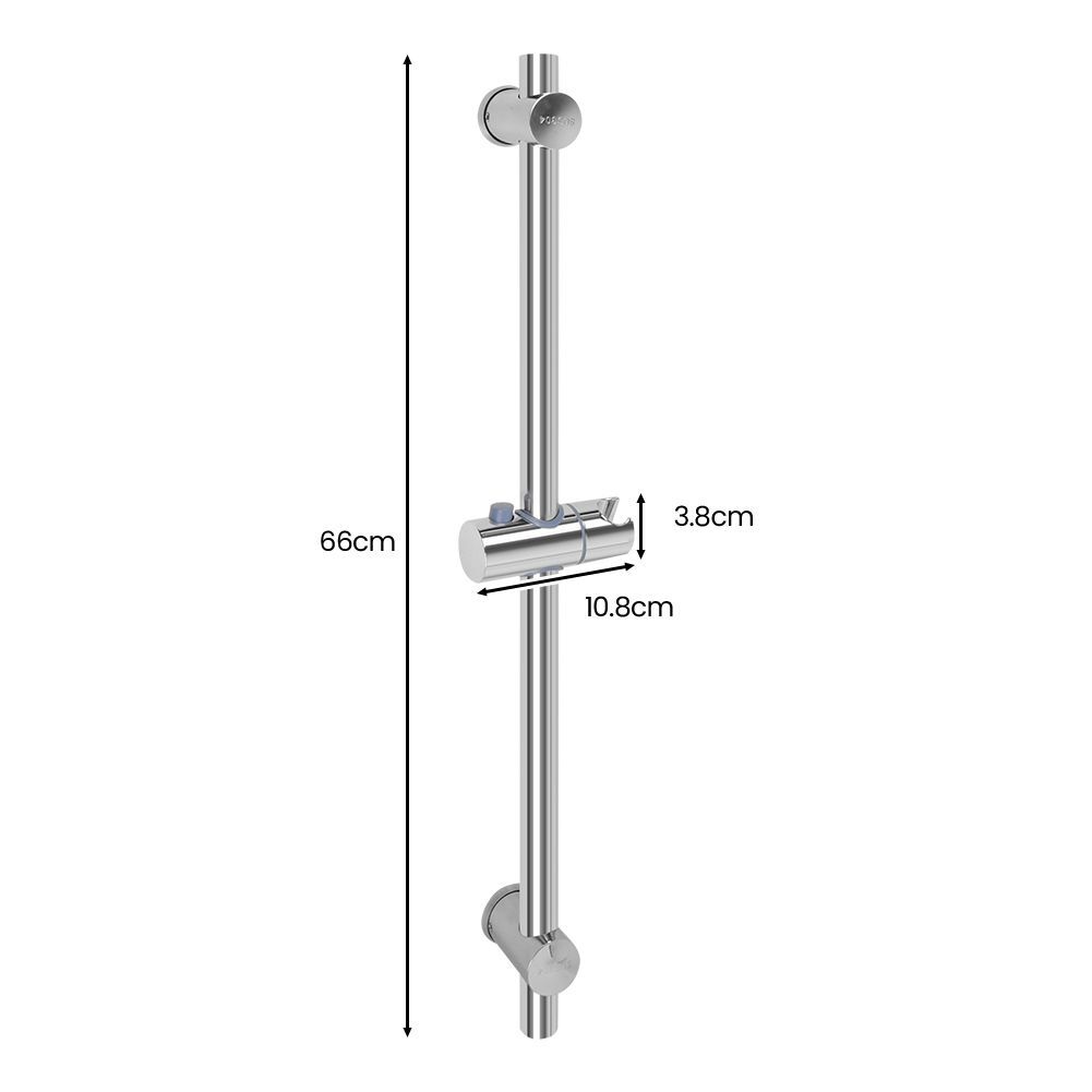 Duschkopf Halterung Edelstahl Duschstange 66cm Rostfrei - Brausestange Variable Bohrlöcher Wandhalterung Duschbrause