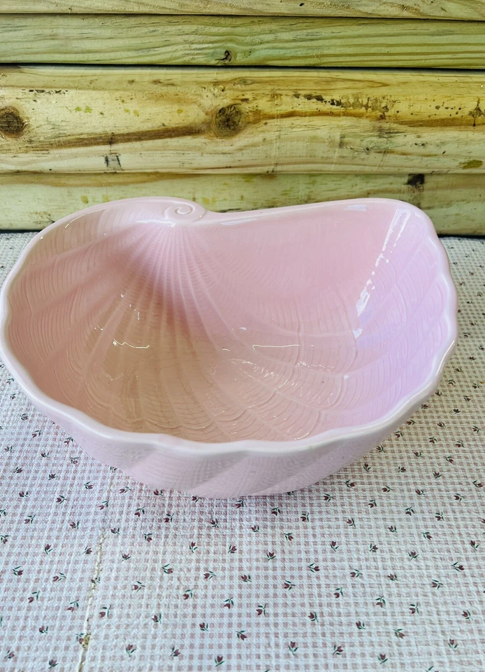 Jarra y cuenco de agua Shafford original de colección -MCMLXXXIV ~ rosa ~ conchas marinas Foto 2 de 4