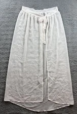 Shade & Shore Women's Size Medium Side Sash Sarong Swim Cover Up White