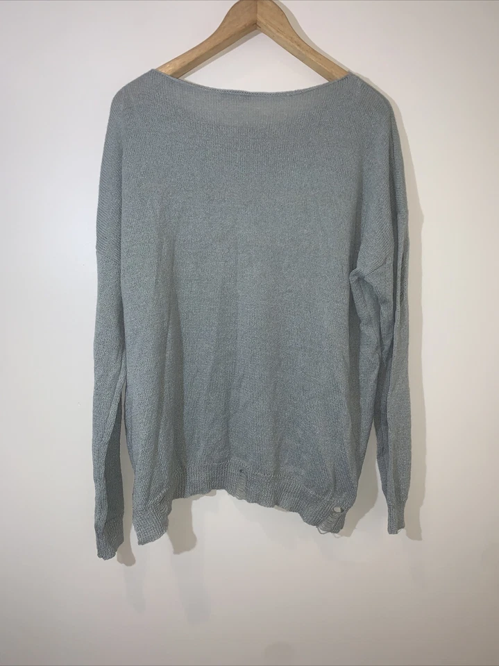 Suéter Caballete Mujer Talla Mediana Verde Golpeado Dollar Sign Grunge Foto 2 de 4