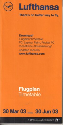 Lufthansa timetable 2003/03/30