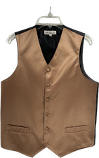 St. Patrick Men's Taupe Vest 5 Buttons 100 Polyester Size Small
