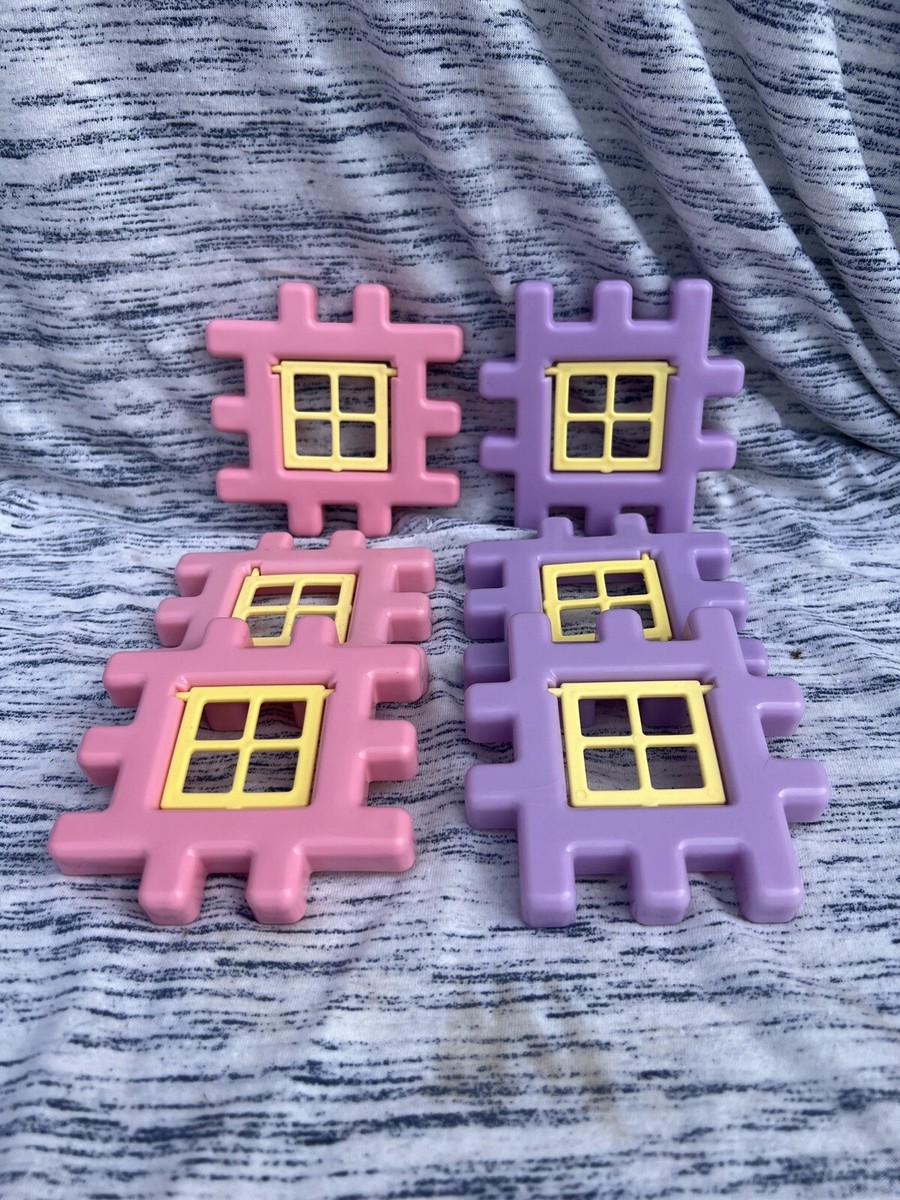 little cake コート VTG LITTLE TIKES WEE WAFFLE CASTLE Nr Complete Blocks PASTEL