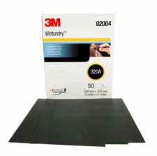 3M 2004 Wetordry Tri-M-ite Sheet 02004, 9" x 11", 320A, 50 sheets/sleeve