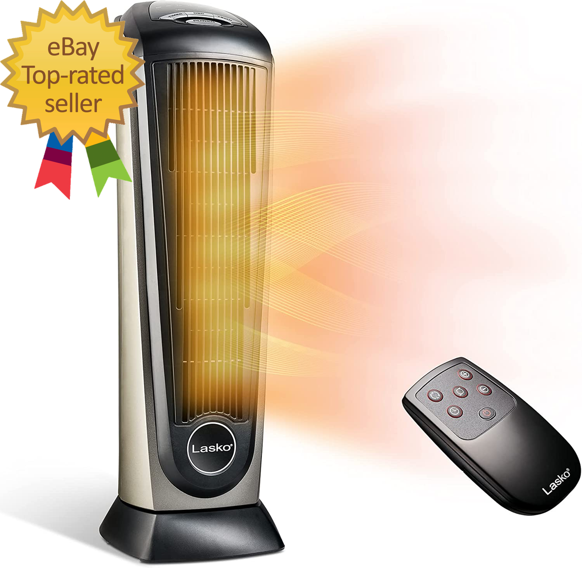 Oscillating Ceramic Tower Space Heater for Home with Adjustable Thermostat  Timer