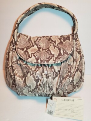 LOCKHEART MAIA SNAKE EMBOSSED LEATHER LARGE HOBO PURSE HANDBAG NWT $725