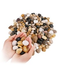 Decoive Pebbles, 1-2 Inch Polished Stones, Plant Fish Tank, Multicolor