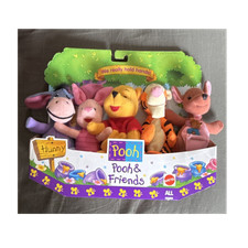 Mattel Disney Pooh  Friends Plush Toy Set 1997 Pooh Piglet Eeyore Tigger Roo
