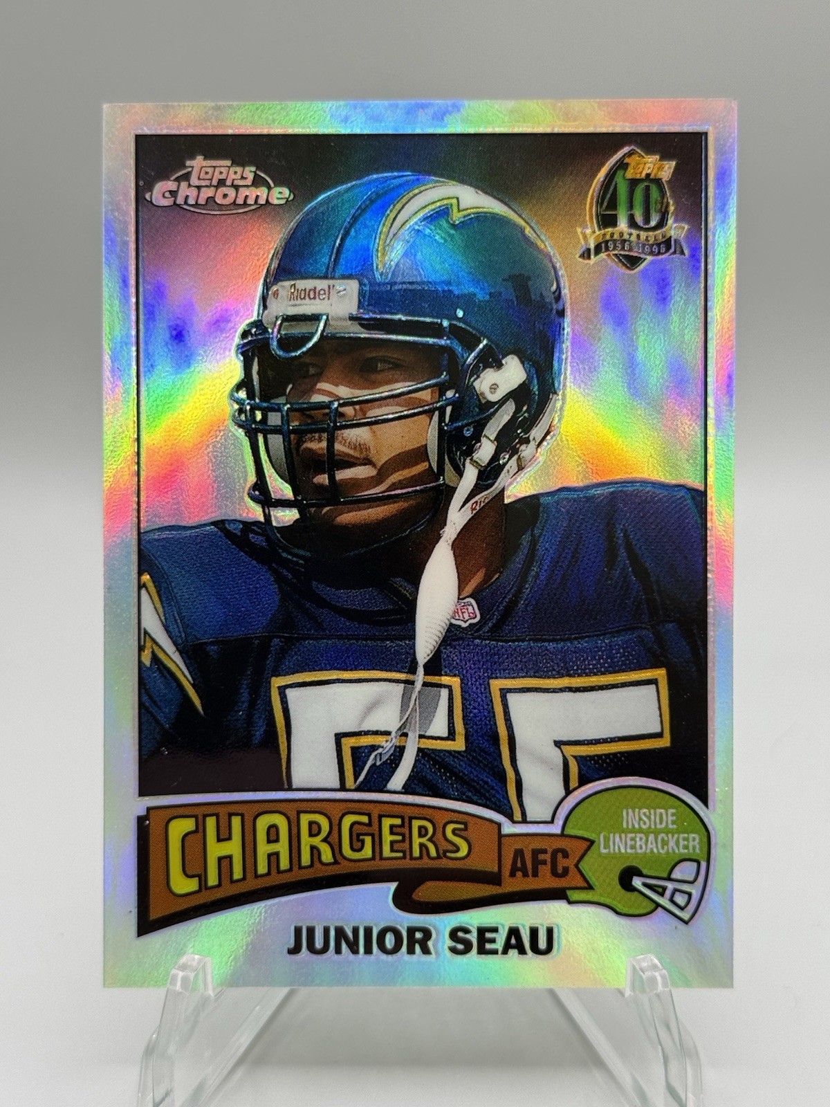 1996 Topps Chrome JUNIOR SEAU 40th Anniversary Commemorative Refractor