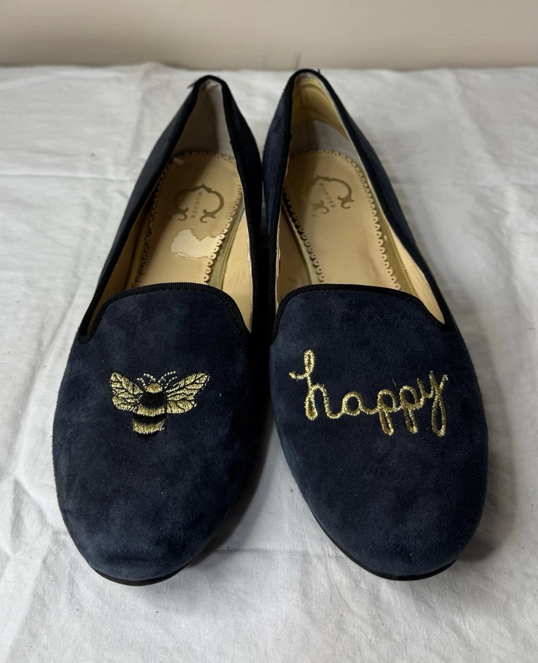 Zapatos planos de gamuza C. Wonder Bee Happy azul marino talla 8 Foto 2 de 4