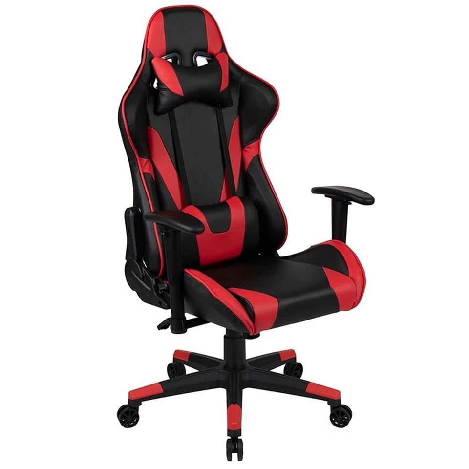 Flash Furniture Metal Gaming Bundle-Escritorio y Silla Reclinable Set en Rojo Foto 4 de 4