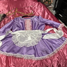 Lilac satin SISSY~MAIDS ADULT UNISEX~TV/CD  DRESS 16 / 18  / 20 