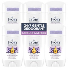 Ivory Aluminum Free Deodorant, Hint of Lavender, 24hr Gentle Deodorant, Derma...