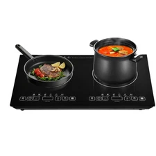 Electric Ceramic Cooktop 2 Burners Stove Top Built-In/Integrated Touch Control