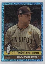 2025 Topps Heritage Chrome Light Blue Sparkle Refractor Mike King Michael 9e1