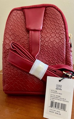 London Fog Broadway Double Compartment Woven Sling Bag MSRP 