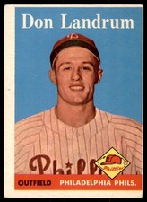 1958 Topps #291 DON LANDRUM RC  Philadelphia Phillies  VG-VGEX