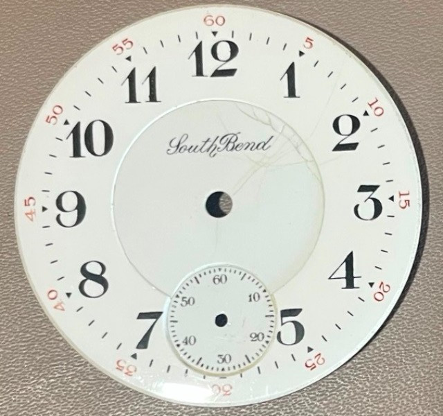 South Bend 16 Size Double-sunk R&R Arabic Numeral Watch dial, #034, Parts Only