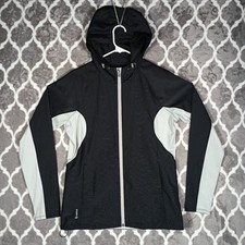 Nancy Lopez Golf Jacket Women Medium Black Hooded Lightweight Performance