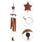 1Pc Wind Chime Five Pointed Star Design Bamboo Hanging Decoration