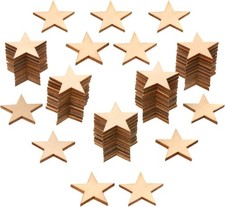 500 Pcs Wooden Stars Unfinished Stars Pieces Blank Wooden Cutouts Ornaments for