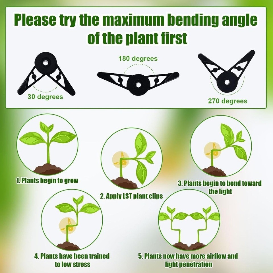 Plant Training Tools Reference: Garden Plant Training Clips Set 60Pcs Adjustable 360 Degree Stem
