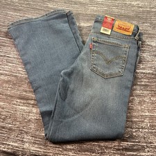 Levis 726 Flare Jeans Girls 10 Blue Denim Stretch High Rise Wide Leg NWT