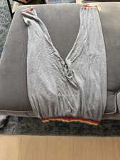 Aviator Nation Rainbow Stripe Joggers - XL- Gray- Made In USA- Super Soft