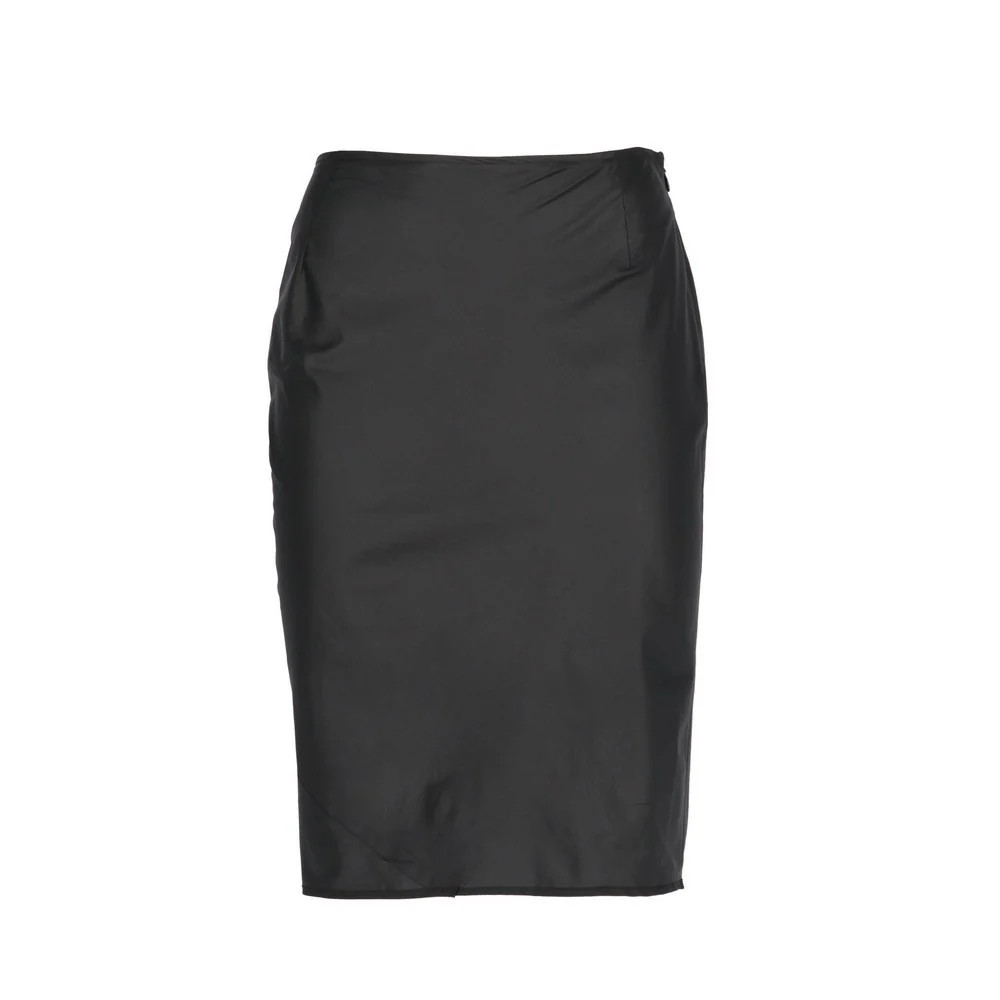 Helmut Lang, Helmut Lang X0546 Damen Rock Vintage 2000s Polyester schwarz Size 40-de