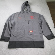 Milwaukee Hydrobreak Rainshell Jacket Men's XL Gray Black Hoodie Waterproof