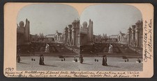 Photo:St. Louis MO 1904 World's Fair Sunken Gardens Buildings Stereo View