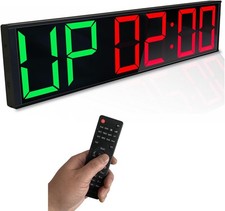 LED Digital Wall Clock 12/24 Hour Multi-Funct...