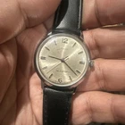 Working Vintage 1968 Timex Automatic Self-winding Mens Silver Watch 34mm Black