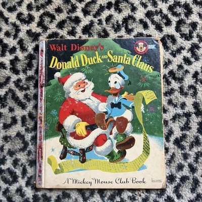 1952 Walt Disney's Mickey Mouse Club Golden Book Donald Duck & Santa Claus READ