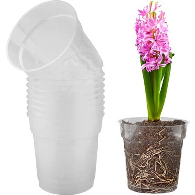 Orchideen Pflanztöpfe Transparent Kunststoff Modern 10 Stück mit Ablauf 