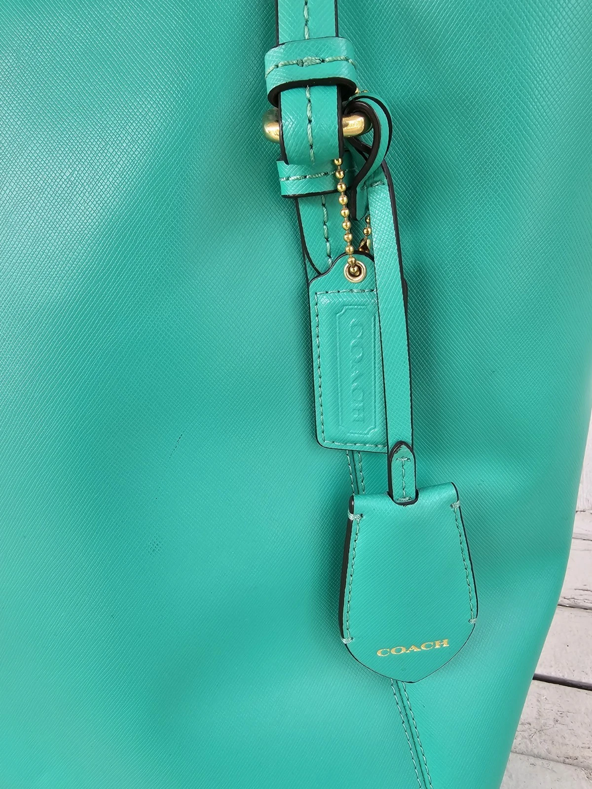 Borsa Coach Peyton Saffiano in pelle con zip tote bag n.A1481 F27349 verde