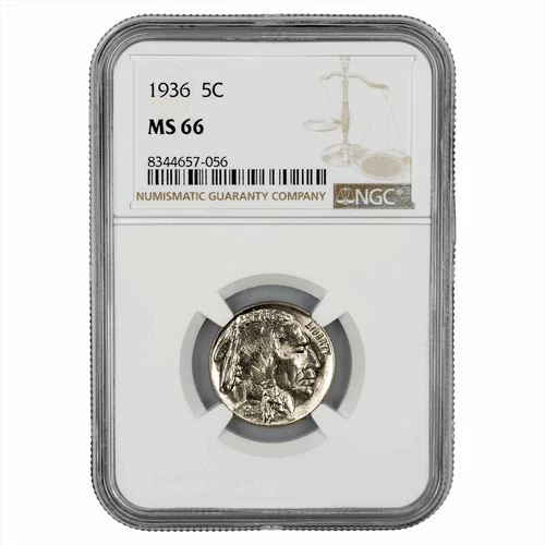 1936 Type 2  Buffalo Nickel 5C NGC MS 66