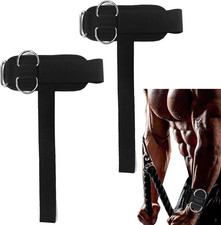 Professional Weight Lifting Straps with D Rings and Wrist Support, Black