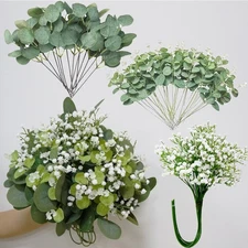 150PCS Mixed Artificial Eucalyptus Stems with Babys Breath Artificial Flowers...