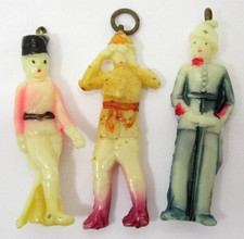 Celluloid Charms Soldiers Vintage Hand Painte...