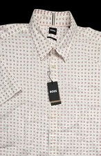 Hugo Boss Men's Size XL Roan Ken Slim Fit Short Sleeve Button Up Shirt