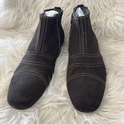 Bottega Veneta Men Brown Suede Leather Ankle Boots Euro 44 US 11 ORG $1,500