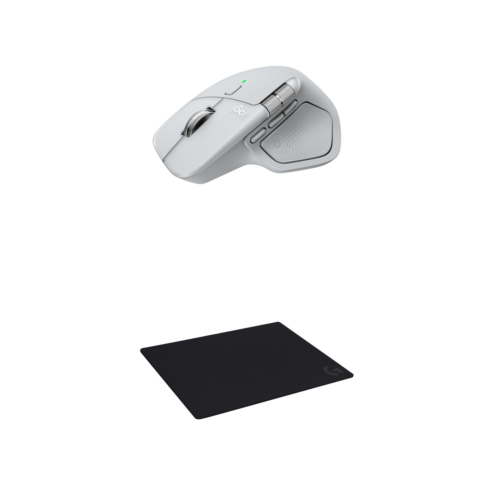 Paquete para escritorio Logitech para Mac: MX Master 4 para Mac + almohadilla gruesa - Plata