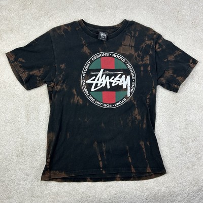 Stussy Reggae Rasta Dot Black Surf Jah Irie Roots Bleached